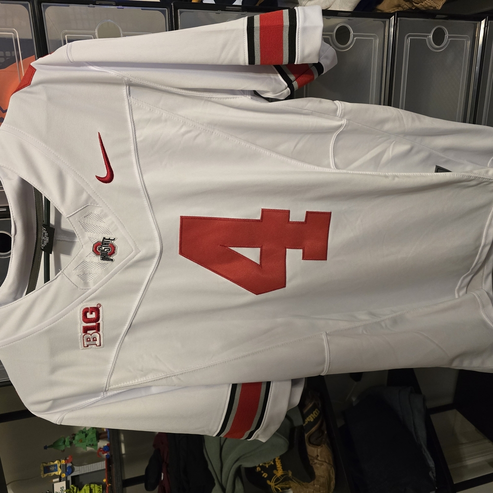 Nike White and Red Football Jersey